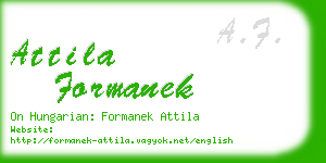 attila formanek business card